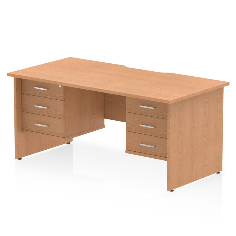 Surge Scalloped Edge 1600mm Panel End Straight Desk With Two Fixed Pedestal - Image 29