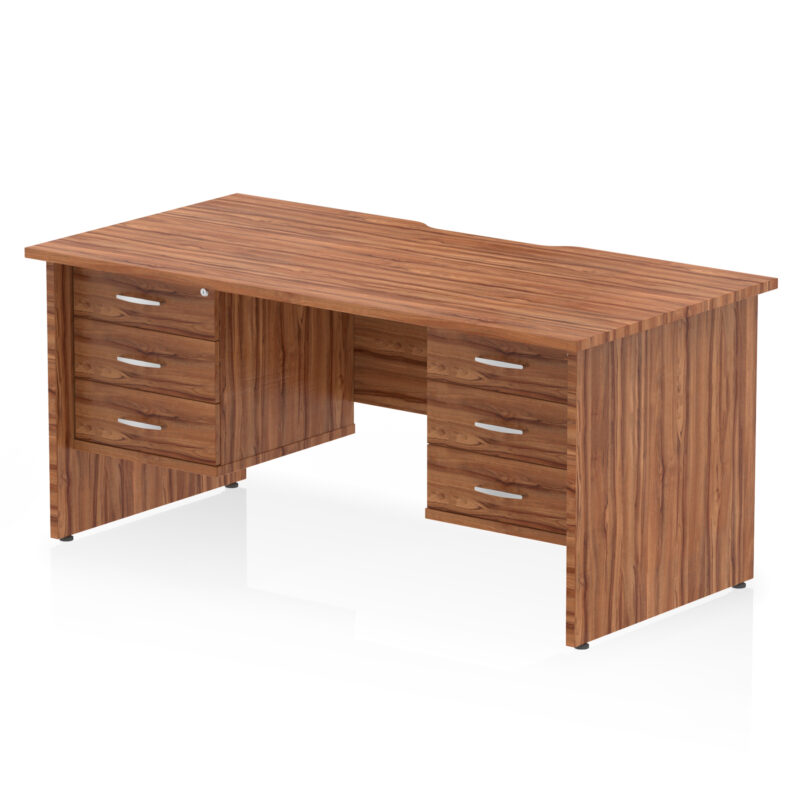 Surge Scalloped Edge 1600mm Panel End Straight Desk With Two Fixed Pedestal - Image 30