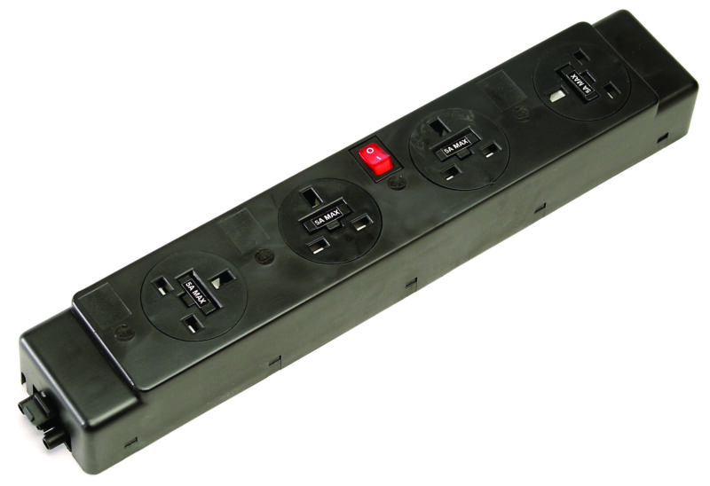 Surge Pop-Up Module 2 x UK Sockets, 1 x Neon Switch, 1 x 500mm Lead to 3 Pole Connector in White - Image 2