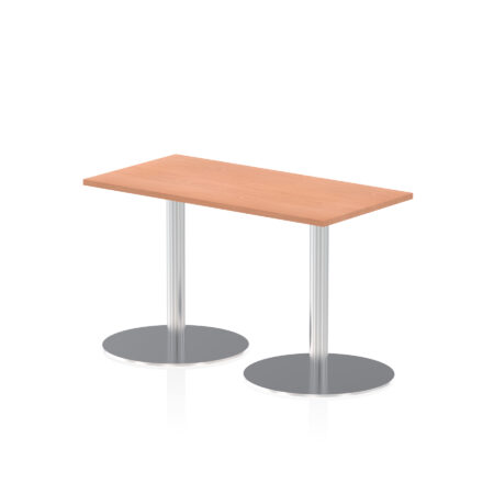 Roma Slimline Rectangular Poseur Table Silver Leg
