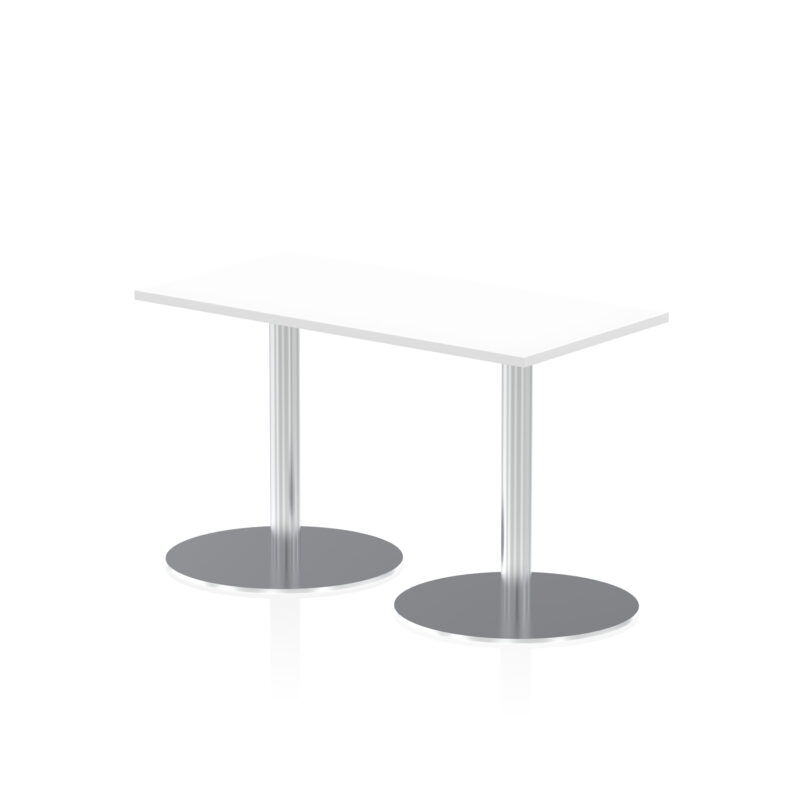 Roma Slimline Rectangular Poseur Table Silver Leg - Image 3