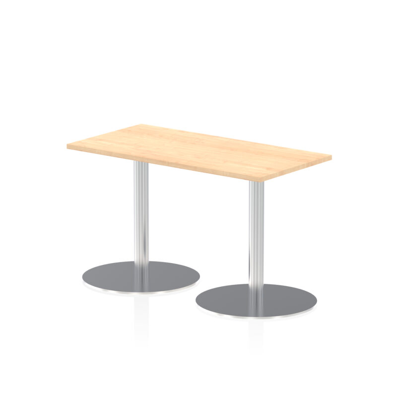 Roma Slimline Rectangular Poseur Table Silver Leg - Image 4