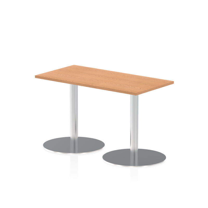 Roma Slimline Rectangular Poseur Table Silver Leg - Image 5