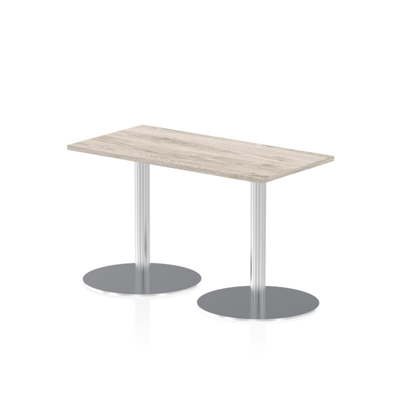 Roma Slimline Rectangular Poseur Table Silver Leg - Image 6