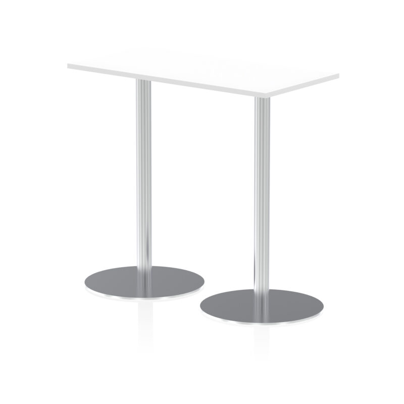 Roma Slimline Rectangular Poseur Table Silver Leg - Image 9
