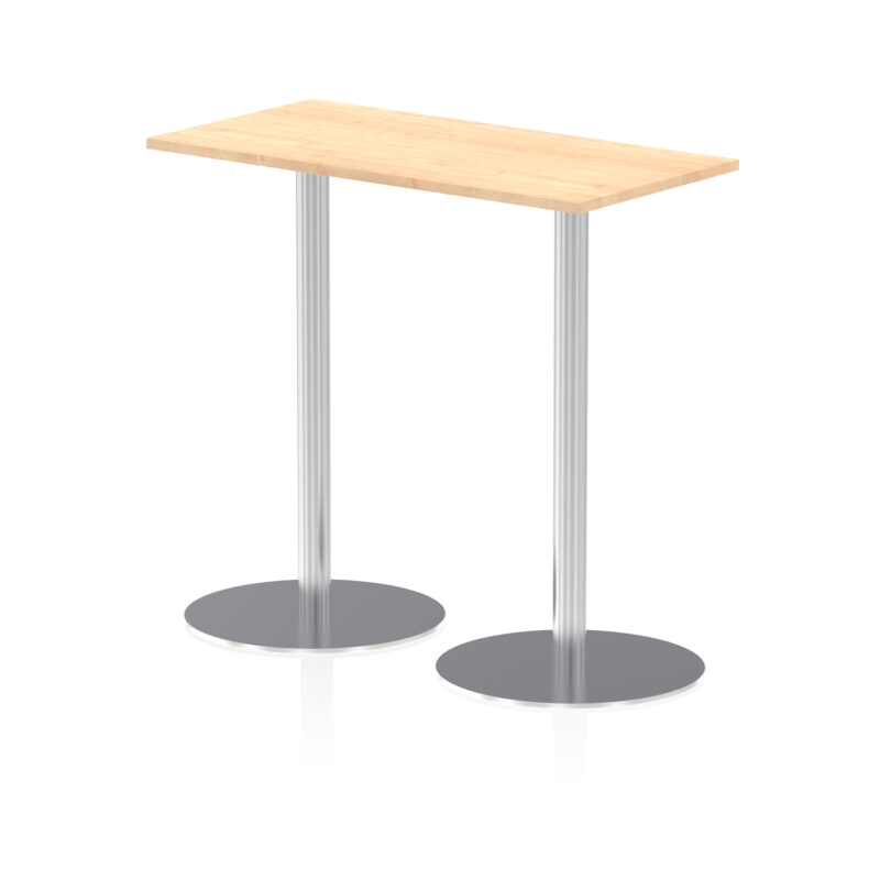 Roma Slimline Rectangular Poseur Table Silver Leg - Image 10