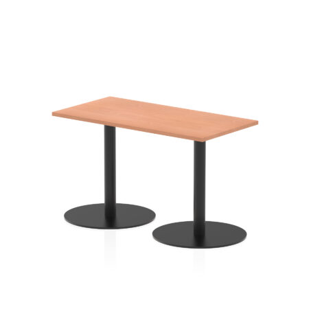Roma Slimline Rectangular Poseur Table Black Leg