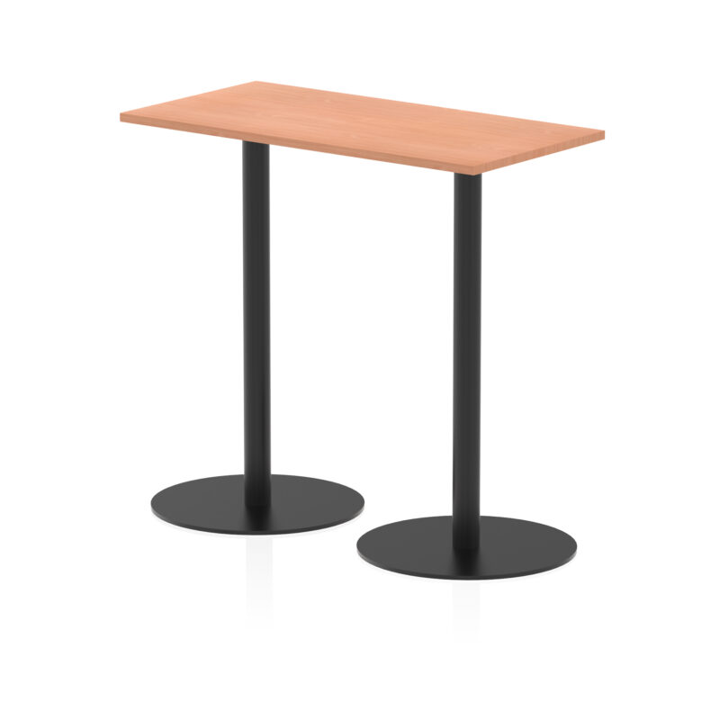 Roma Slimline Rectangular Poseur Table Black Leg - Image 7