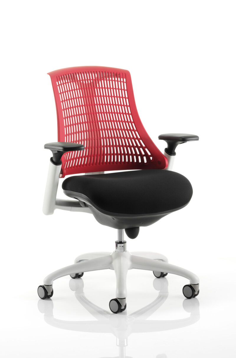 Shift Medium Back White Frame Task Operator Office Chair with Arms - Image 6