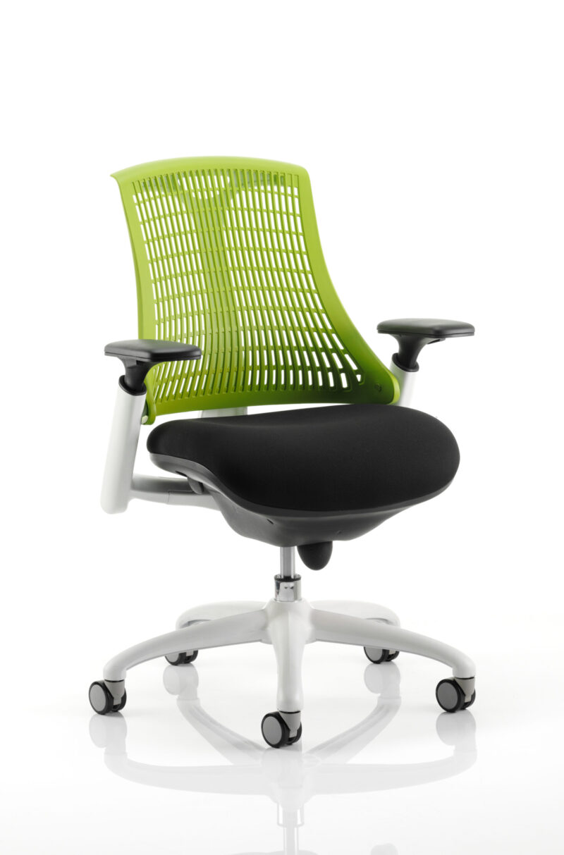 Shift Medium Back White Frame Task Operator Office Chair with Arms - Image 8