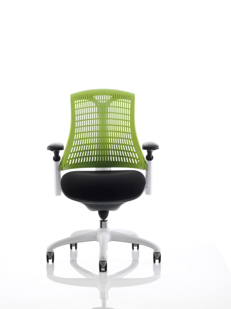 Shift Medium Back White Frame Task Operator Office Chair with Arms - Image 9