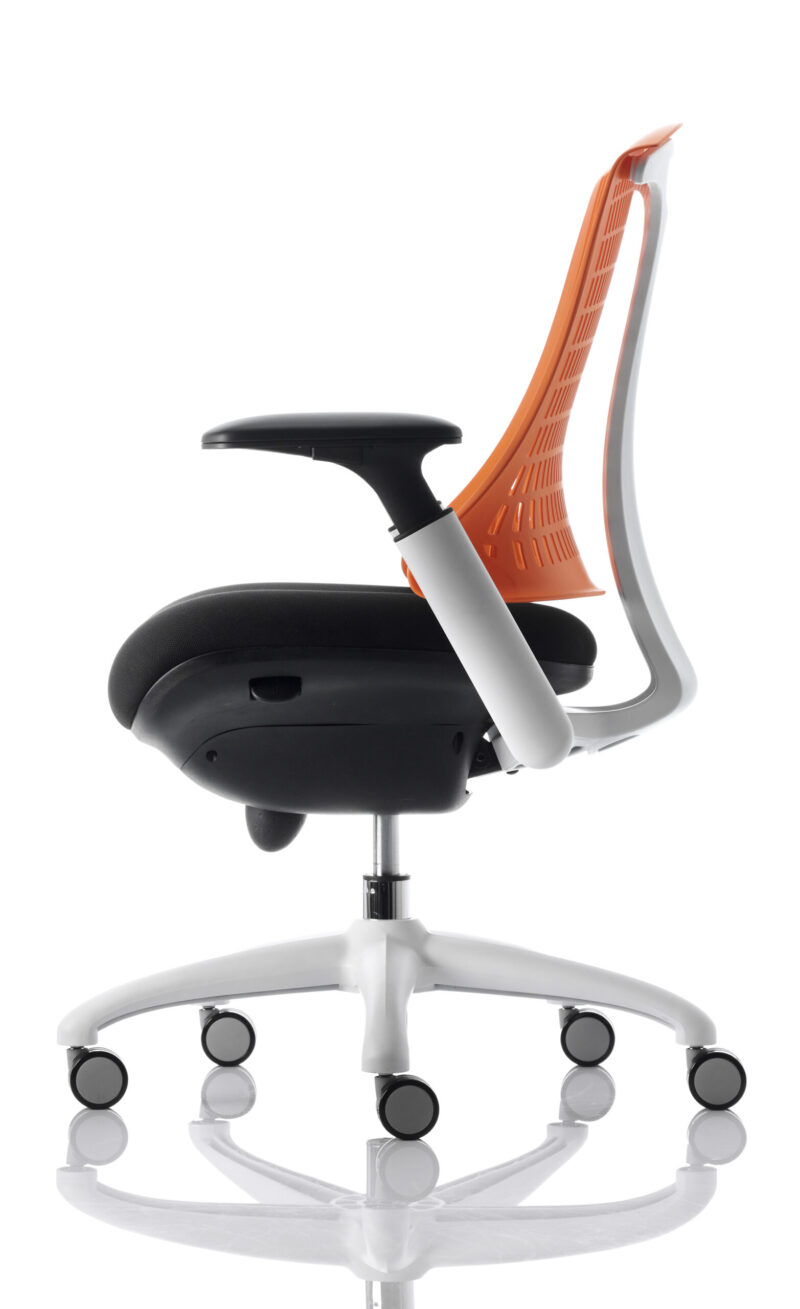 Shift Medium Back White Frame Task Operator Office Chair with Arms - Image 12