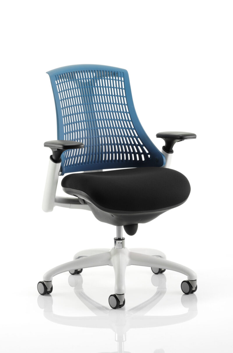Shift Medium Back White Frame Task Operator Office Chair with Arms - Image 13