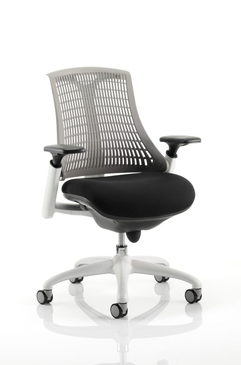 Shift Medium Back White Frame Task Operator Office Chair with Arms - Image 14