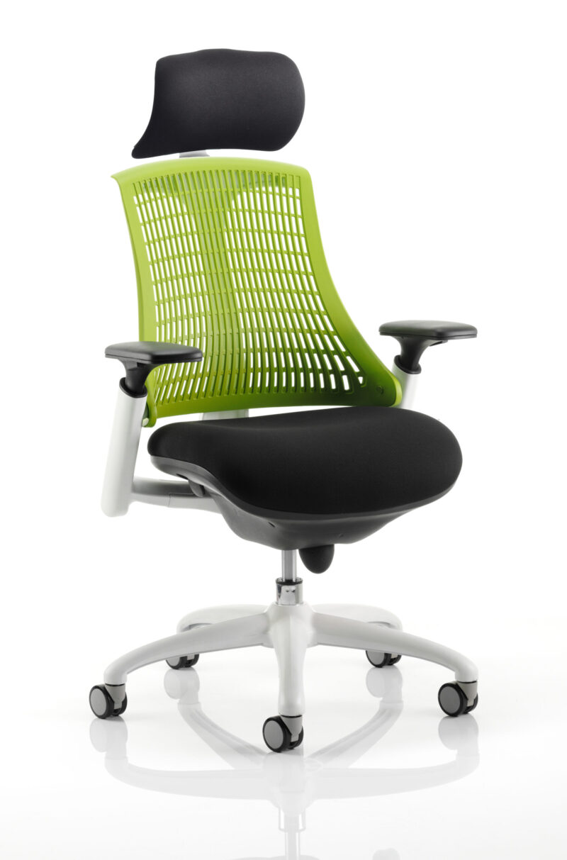 Shift Medium Back White Frame Task Operator Office Chair with Arms - Image 21