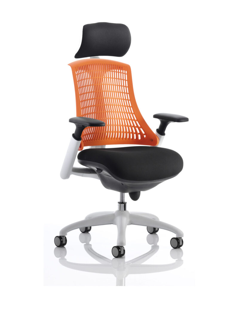 Shift Medium Back White Frame Task Operator Office Chair with Arms - Image 23