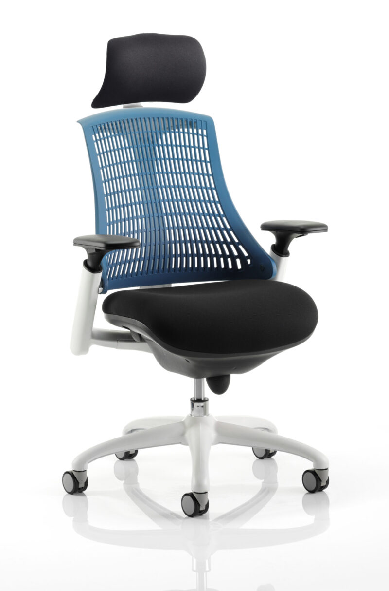 Shift Medium Back White Frame Task Operator Office Chair with Arms - Image 25
