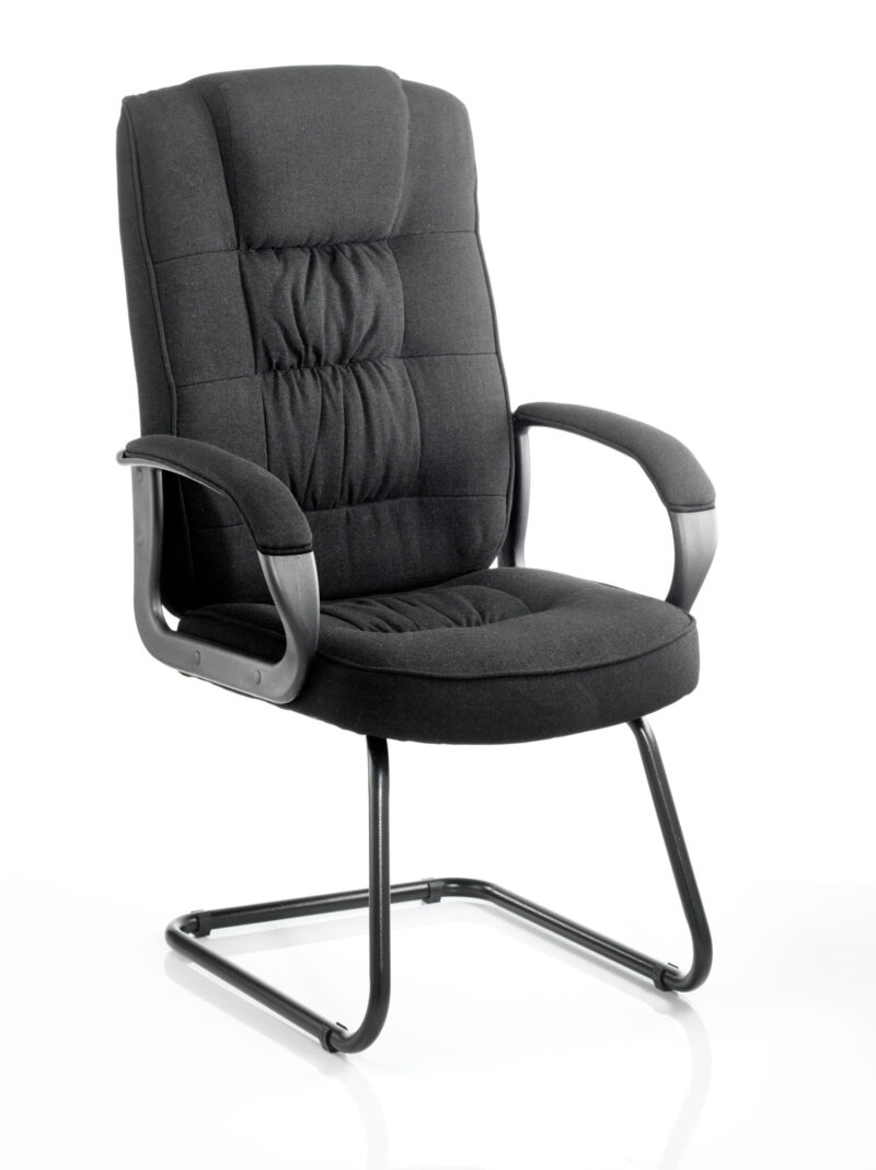 Brook Deluxe High Back Black Cantilever Visitor Chair with Arms - Image 10