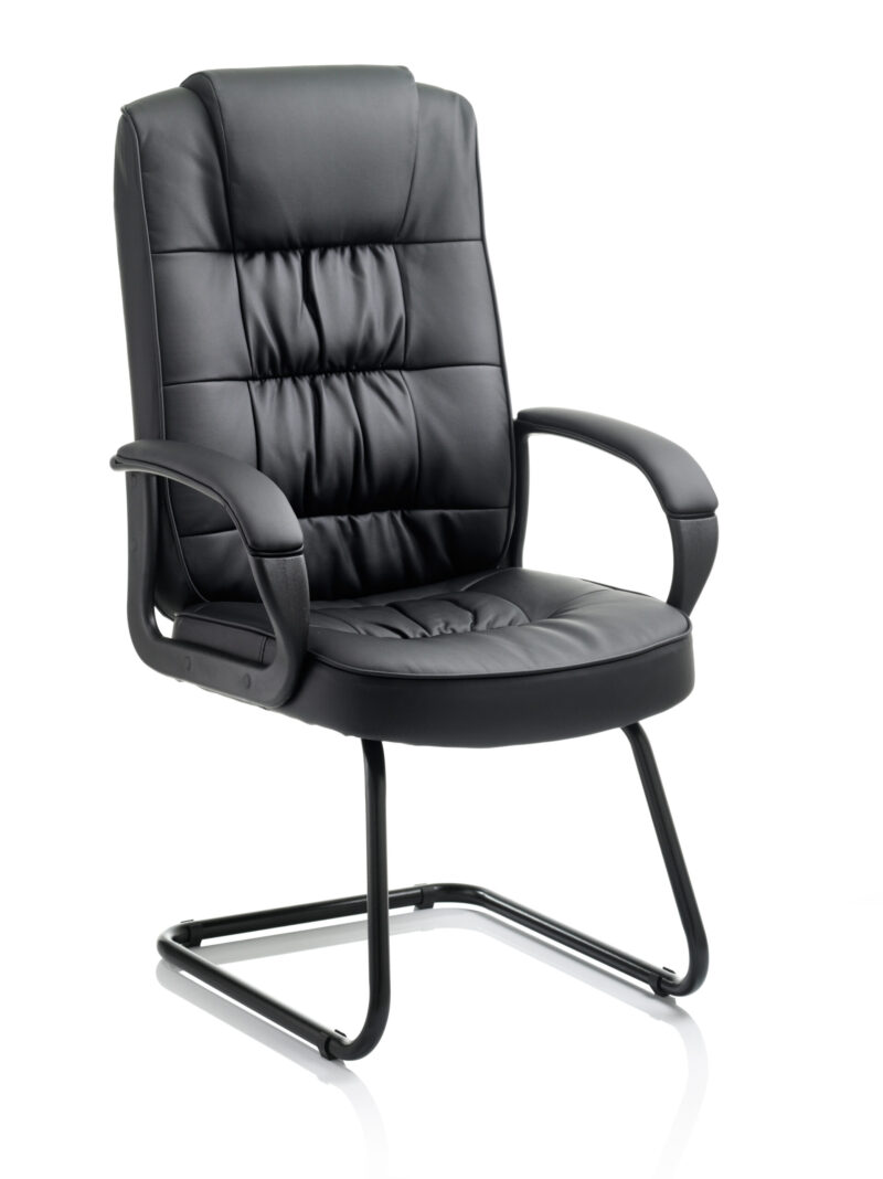 Brook Deluxe High Back Black Cantilever Visitor Chair with Arms - Image 9