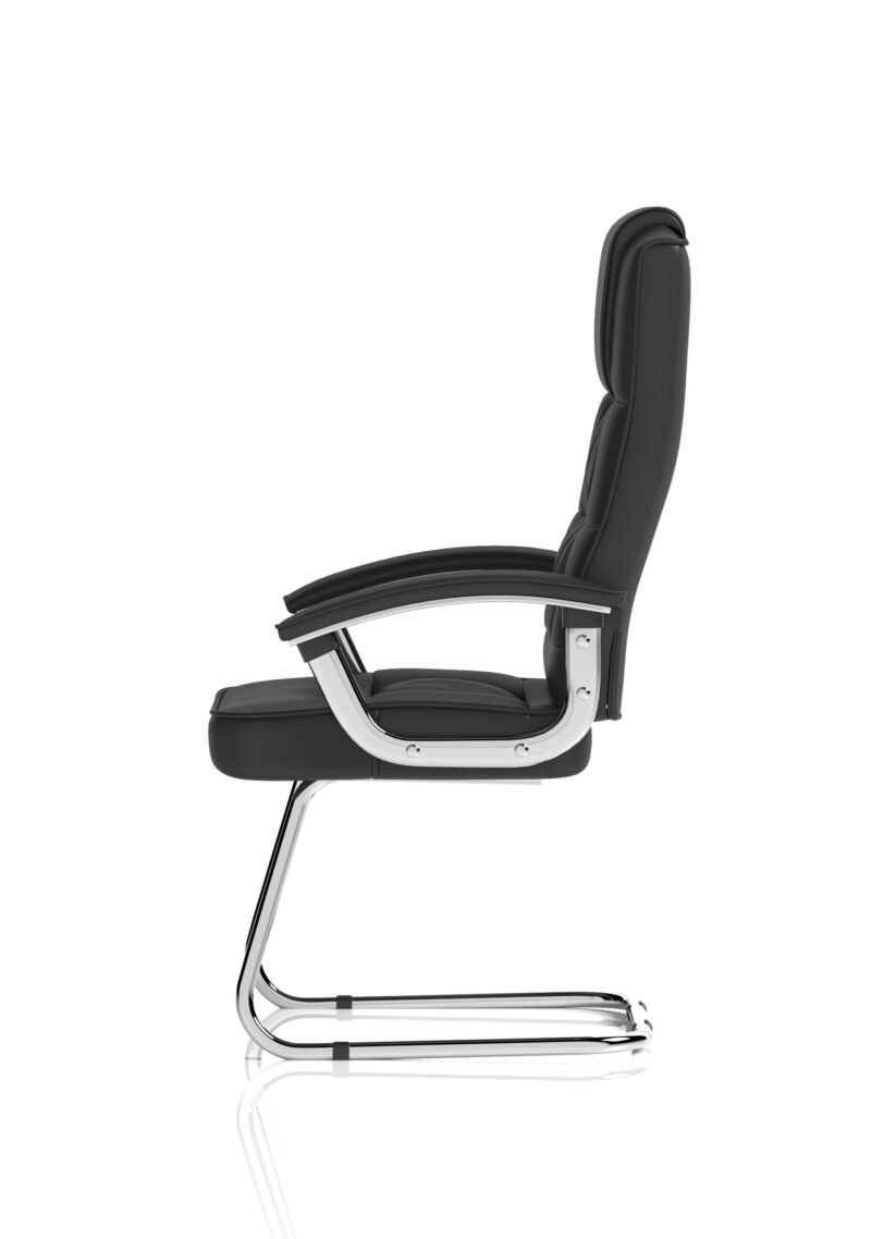 Brook Deluxe High Back Black Cantilever Visitor Chair with Arms - Image 4