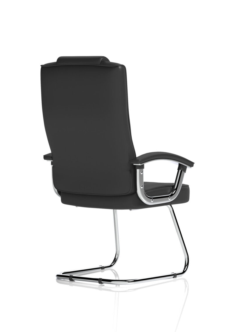 Brook Deluxe High Back Black Cantilever Visitor Chair with Arms - Image 7