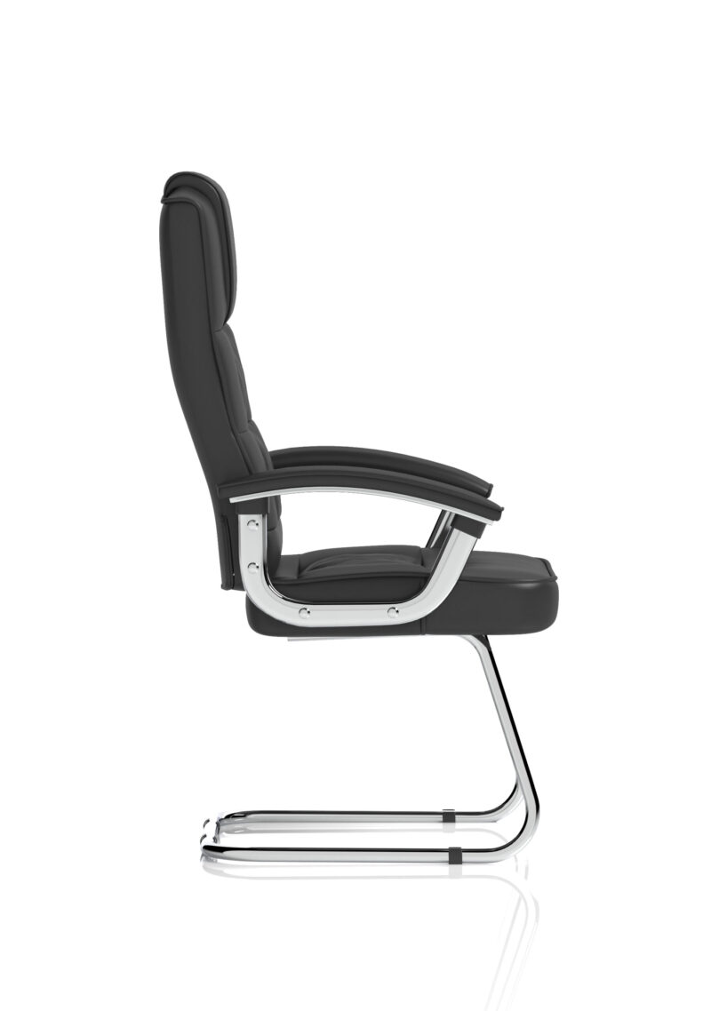 Brook Deluxe High Back Black Cantilever Visitor Chair with Arms - Image 8