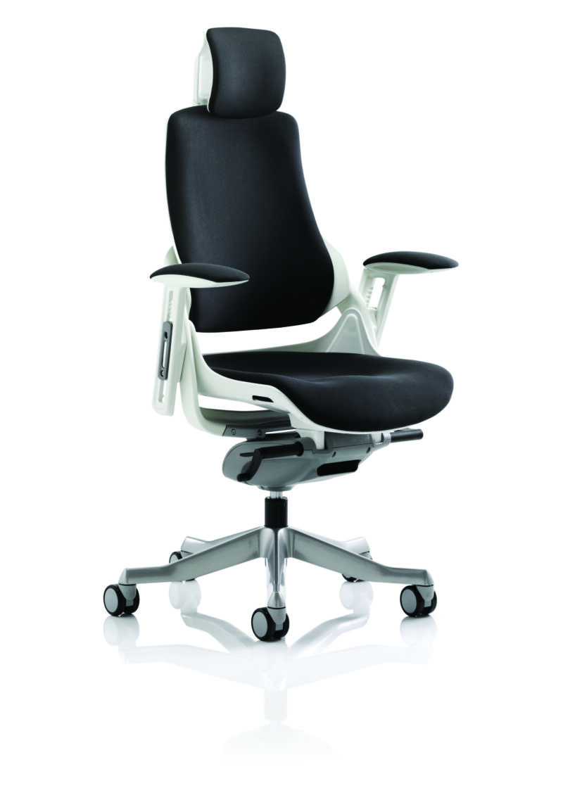 Pure High Back White Shell Executive Office Chair with Arms - Image 25