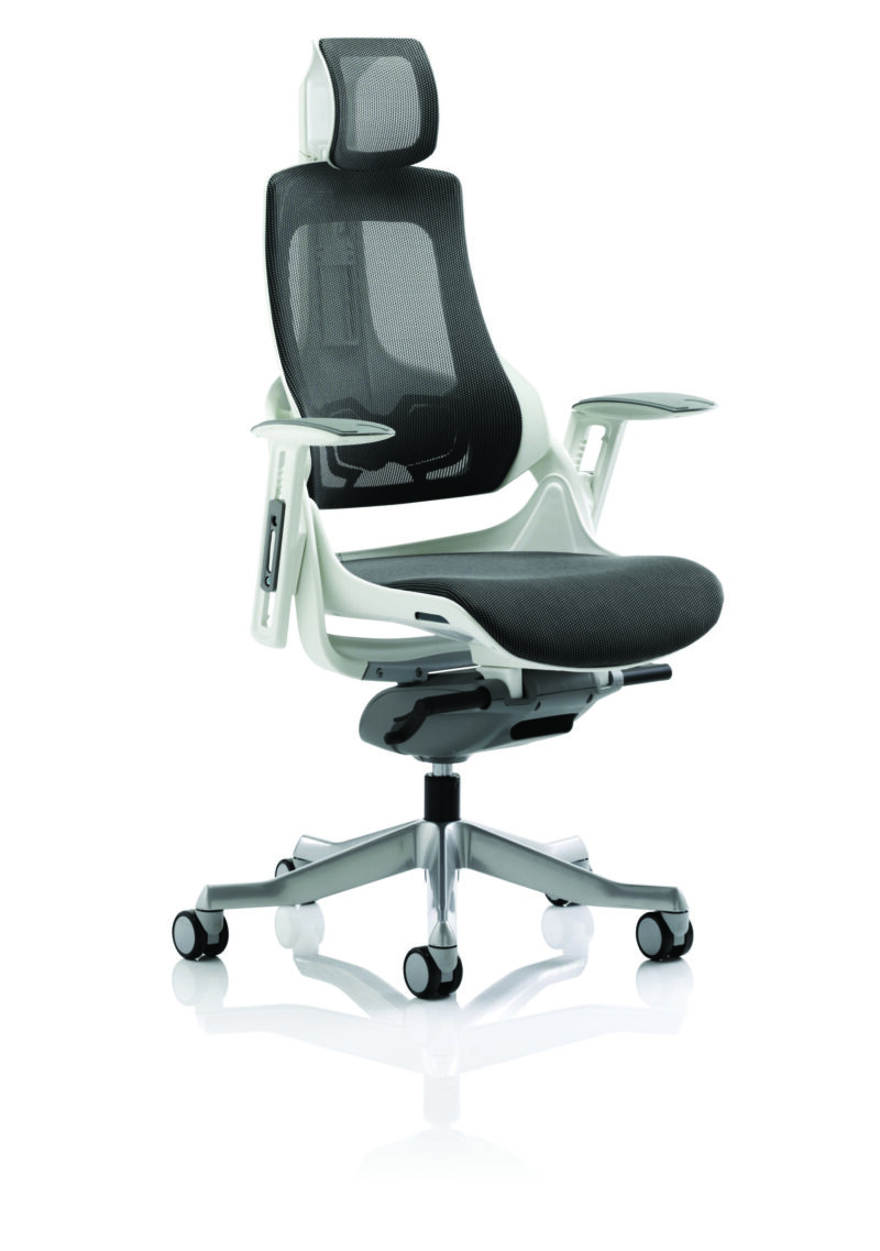 Pure High Back White Shell Executive Office Chair with Arms - Image 32