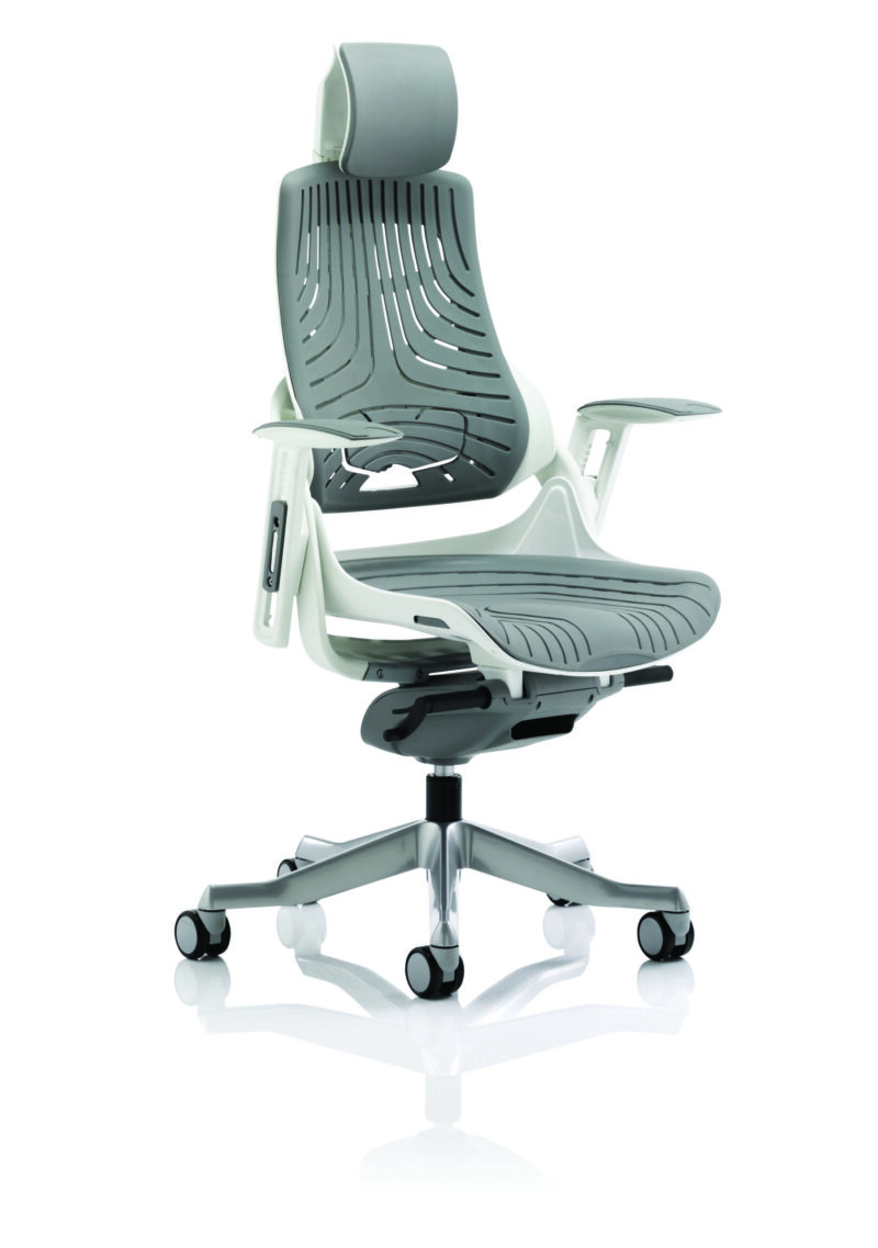 Pure High Back White Shell Executive Office Chair with Arms - Image 38