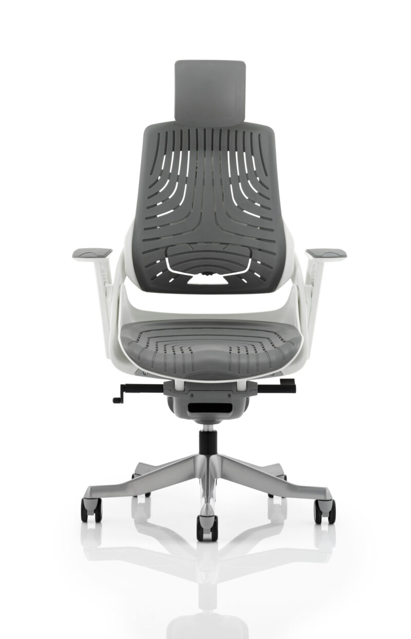 Pure High Back White Shell Executive Office Chair with Arms - Image 39
