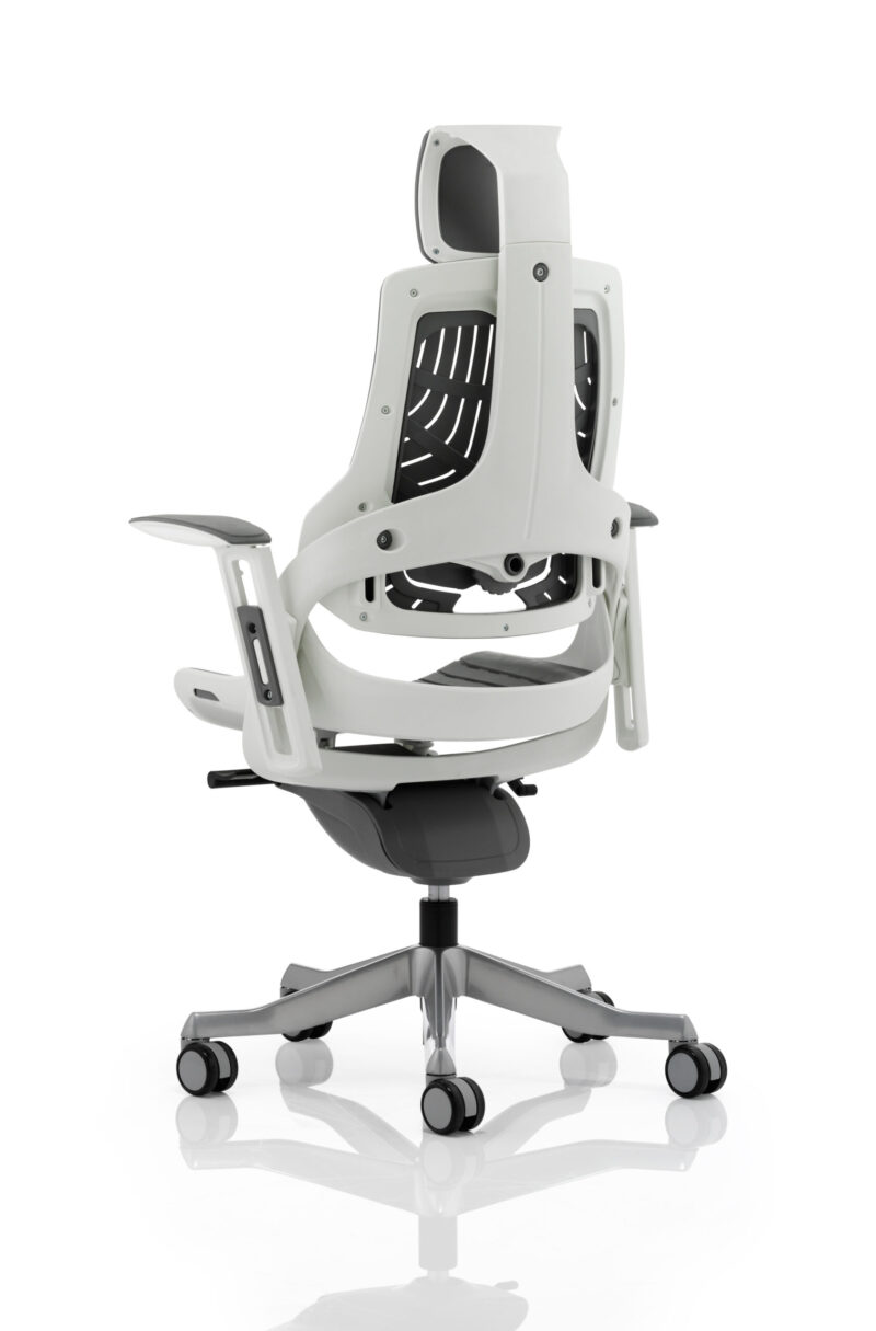 Pure High Back White Shell Executive Office Chair with Arms - Image 40