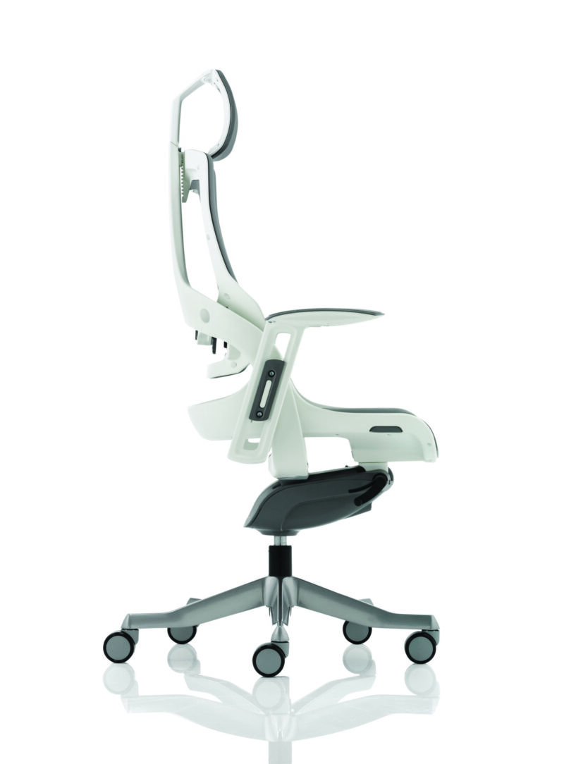 Pure High Back White Shell Executive Office Chair with Arms - Image 42