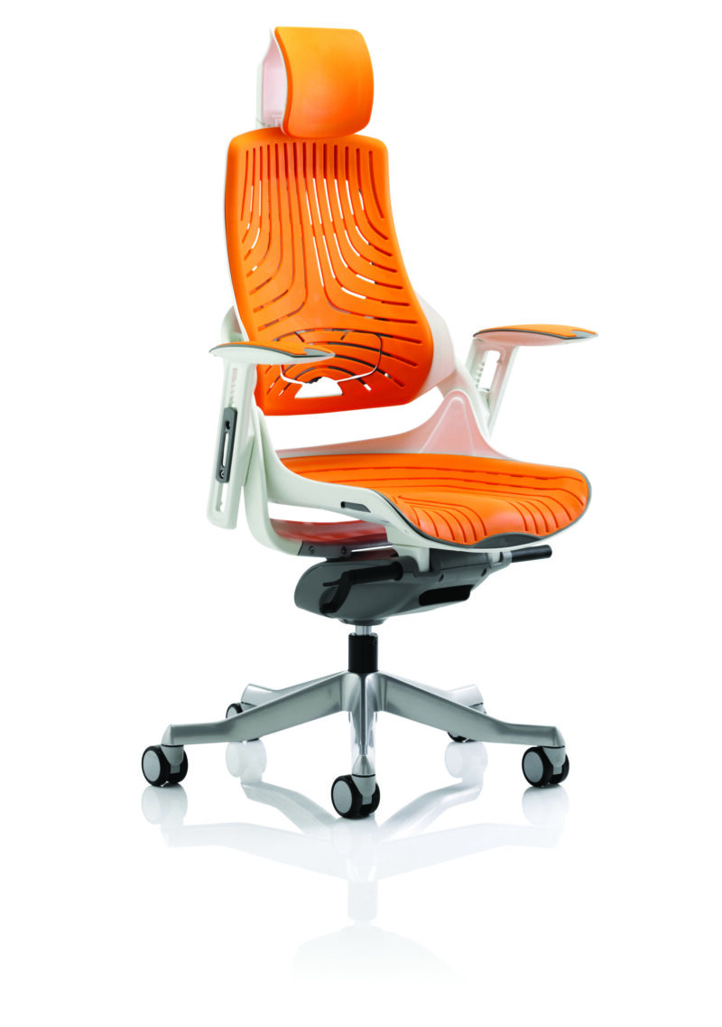 Pure High Back White Shell Executive Office Chair with Arms - Image 44