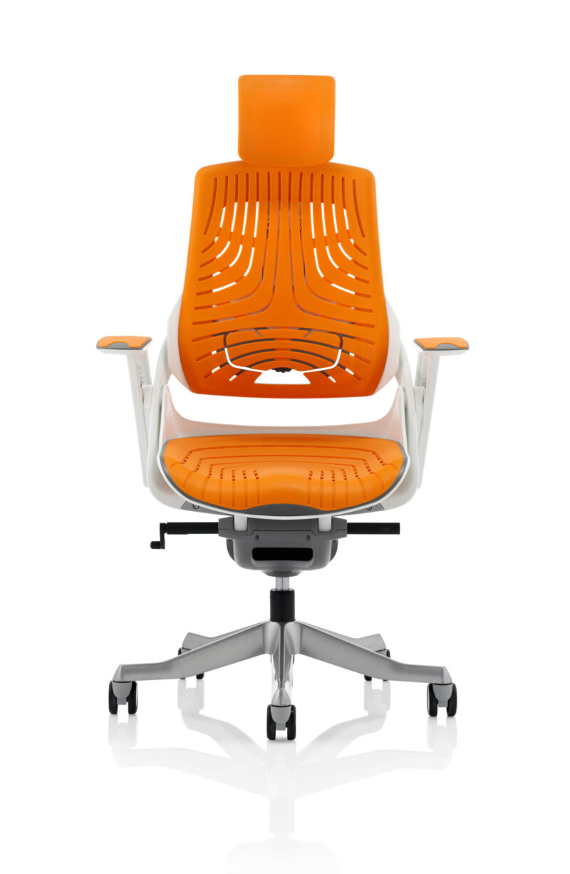 Pure High Back White Shell Executive Office Chair with Arms - Image 45