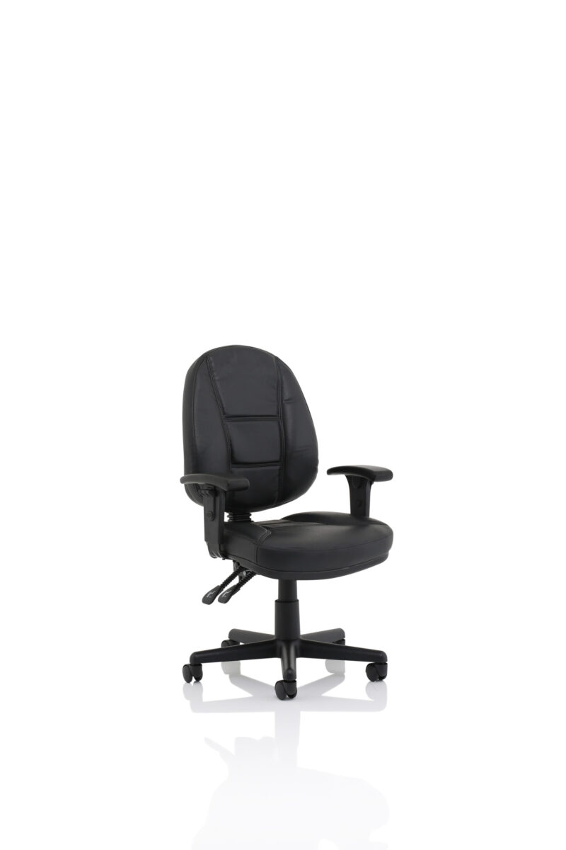 Hudson Medium Back Black Leather Task Operator Office Chair - Image 9