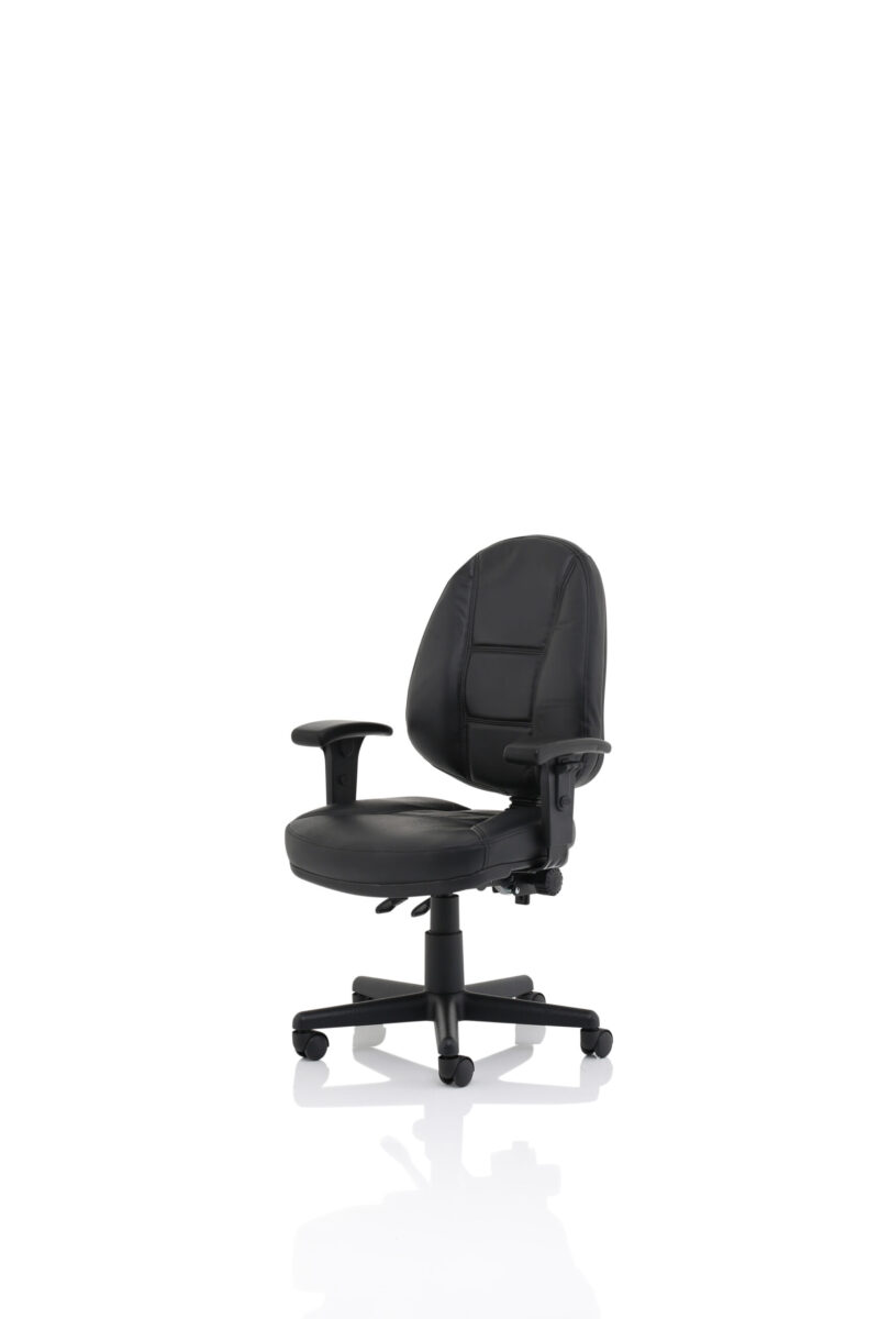 Hudson Medium Back Black Leather Task Operator Office Chair - Image 11
