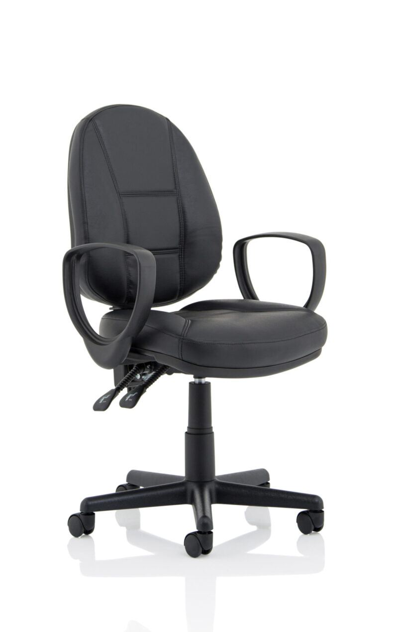 Hudson Medium Back Black Leather Task Operator Office Chair - Image 17