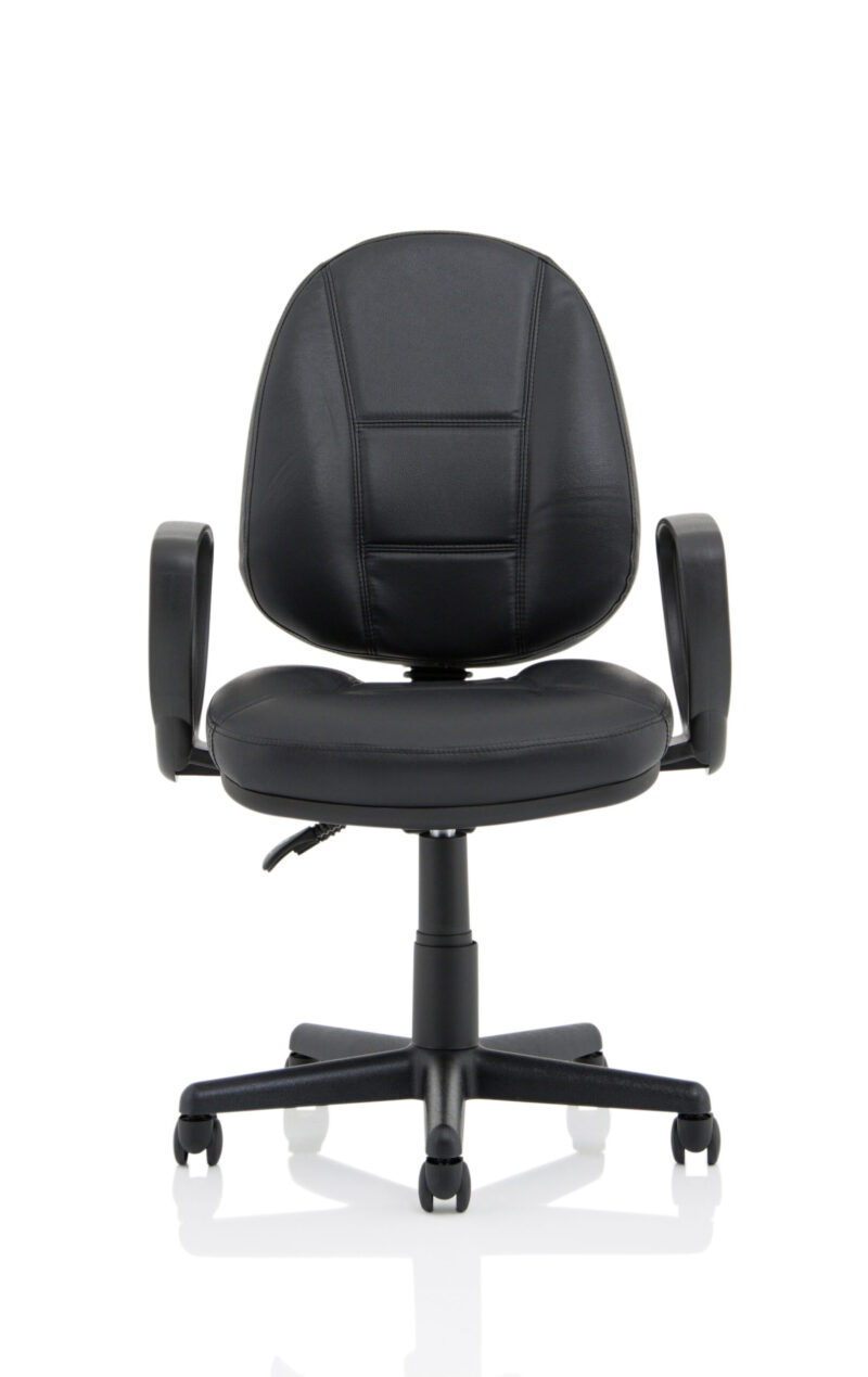 Hudson Medium Back Black Leather Task Operator Office Chair - Image 18