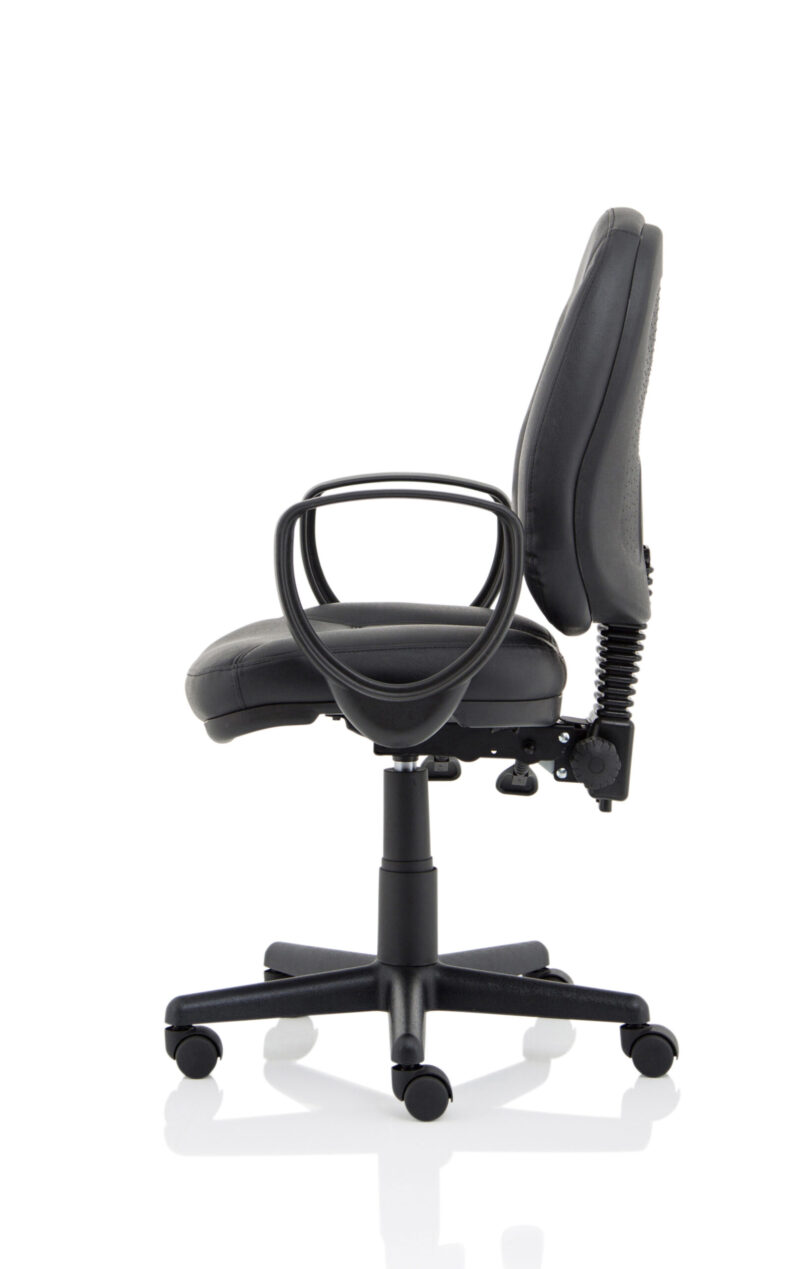 Hudson Medium Back Black Leather Task Operator Office Chair - Image 20