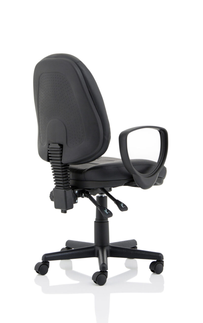 Hudson Medium Back Black Leather Task Operator Office Chair - Image 23