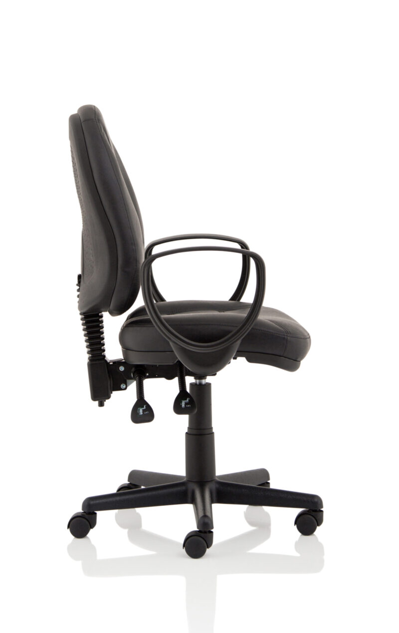 Hudson Medium Back Black Leather Task Operator Office Chair - Image 24