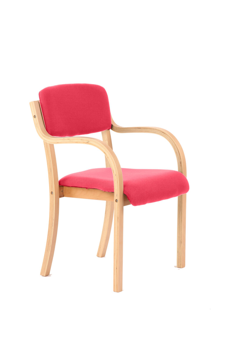 Cordova Wooden Frame Visitor Chair with Arms - Image 3
