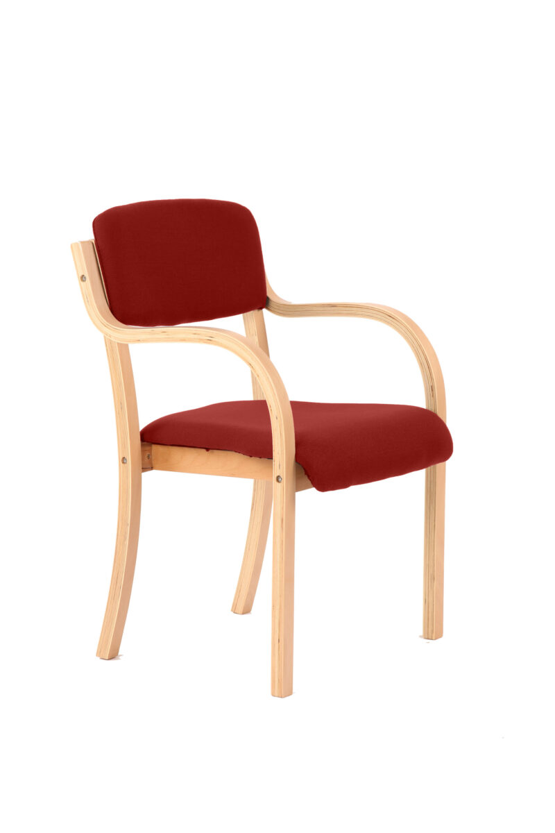 Cordova Wooden Frame Visitor Chair with Arms - Image 8