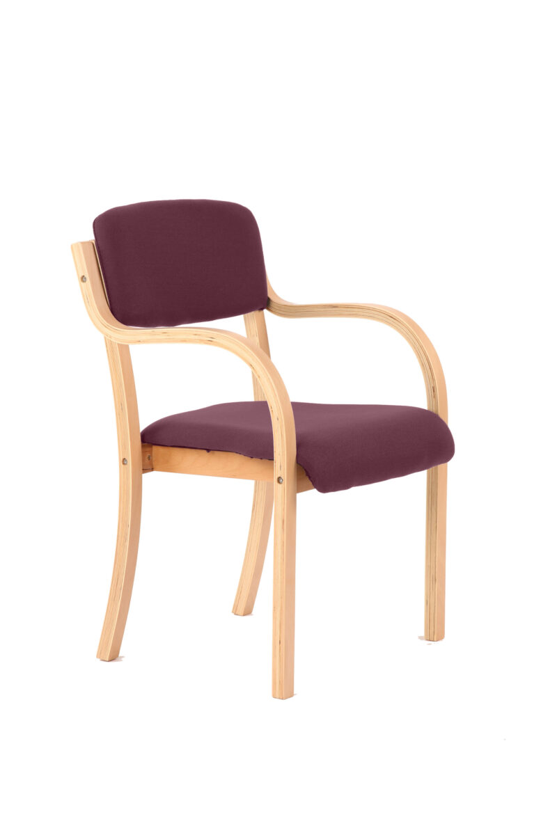 Cordova Wooden Frame Visitor Chair with Arms - Image 10