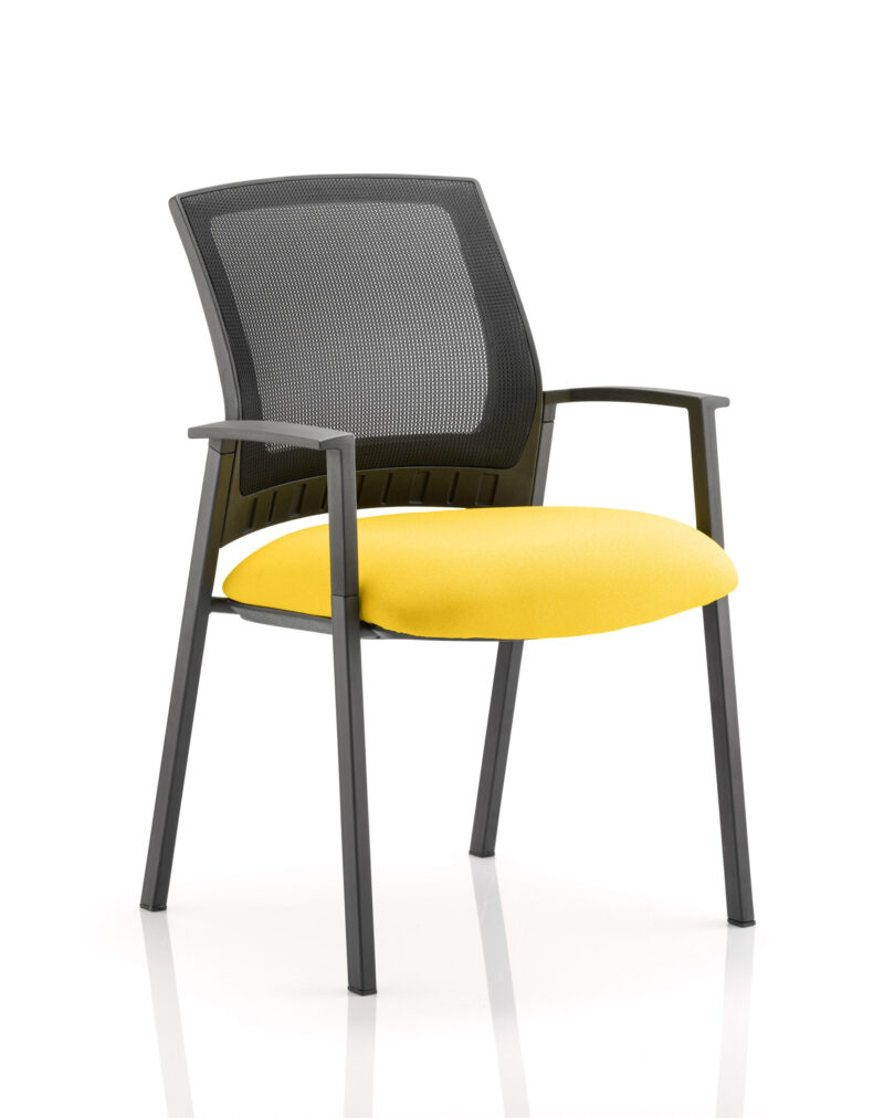 Urban Medium Mesh Back Stacking Visitor Chair with Arms - Image 9