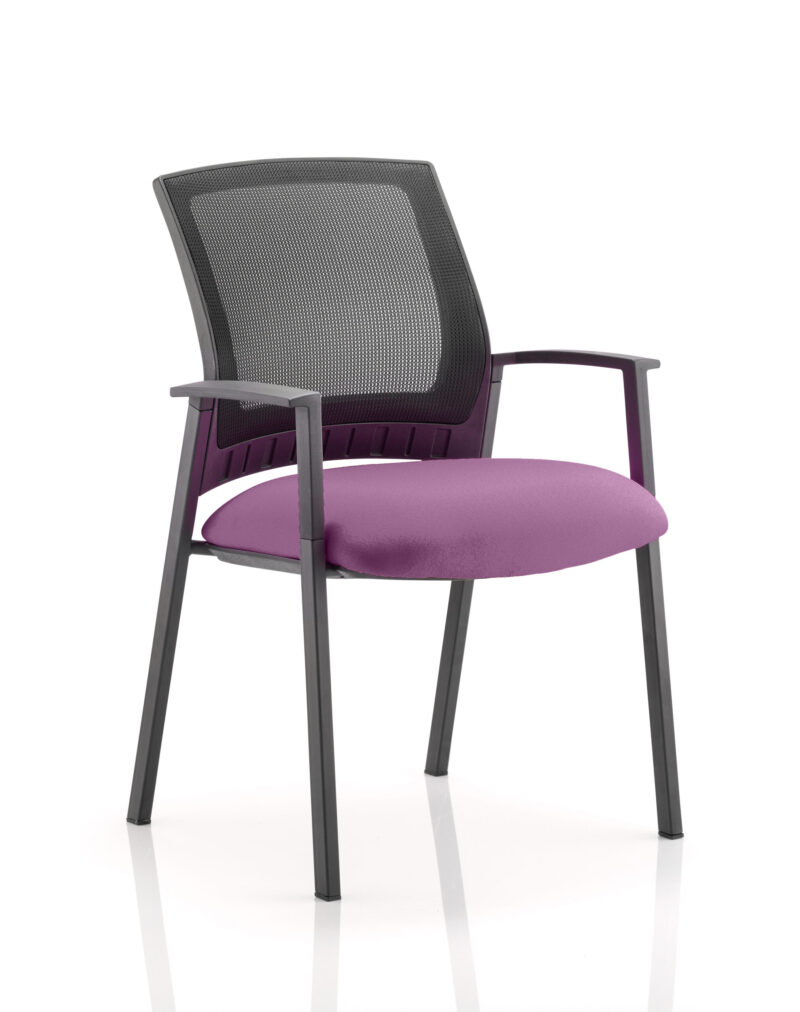 Urban Medium Mesh Back Stacking Visitor Chair with Arms - Image 12