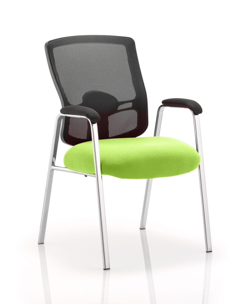 Salem Medium Mesh Back (Straight Leg) Visitor Chair with Arms - Image 10