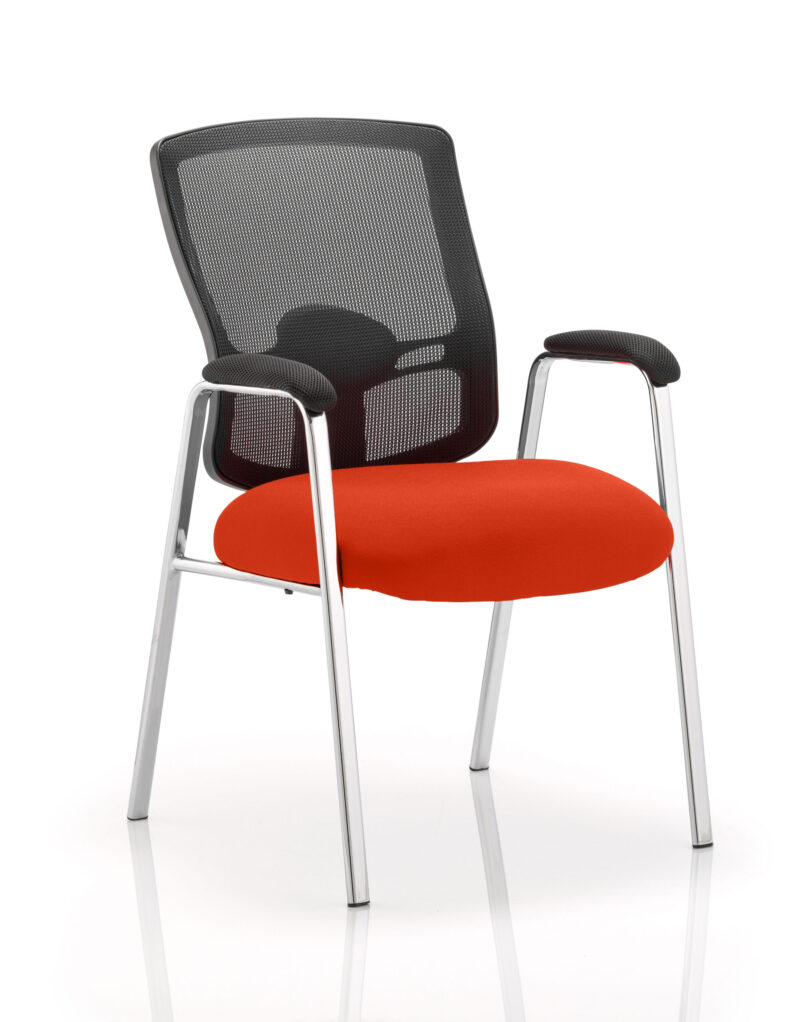 Salem Medium Mesh Back (Straight Leg) Visitor Chair with Arms - Image 12