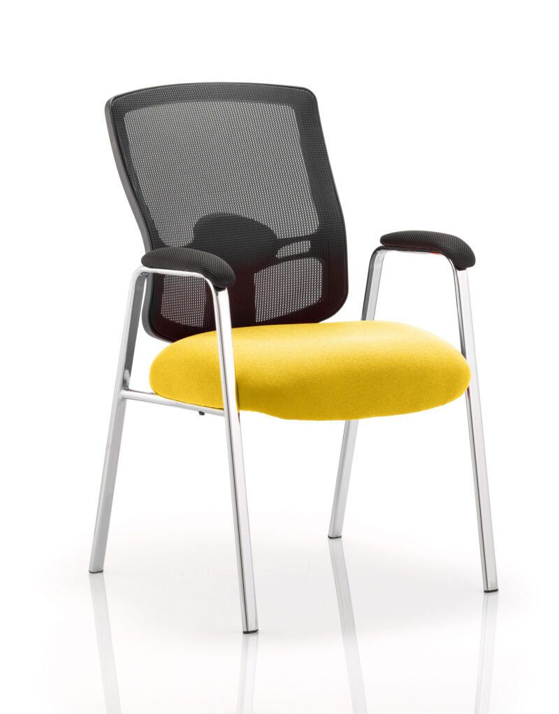 Salem Medium Mesh Back (Straight Leg) Visitor Chair with Arms - Image 13