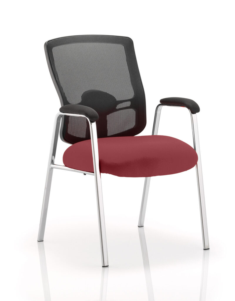 Salem Medium Mesh Back (Straight Leg) Visitor Chair with Arms - Image 14
